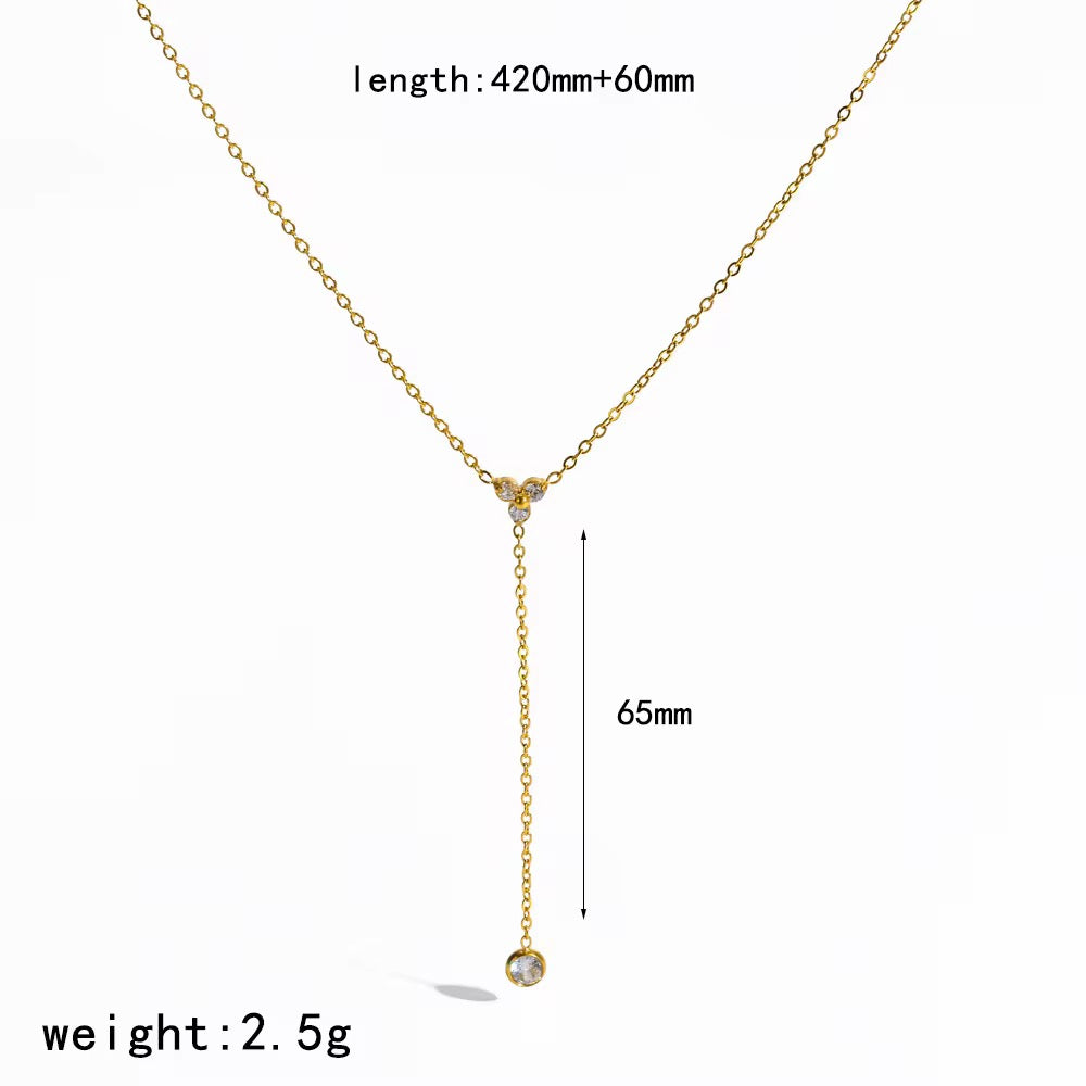 Trio Diamond Lariat Necklace