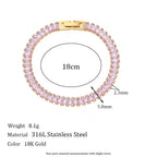 Pink Baguette Tennis Bracelet