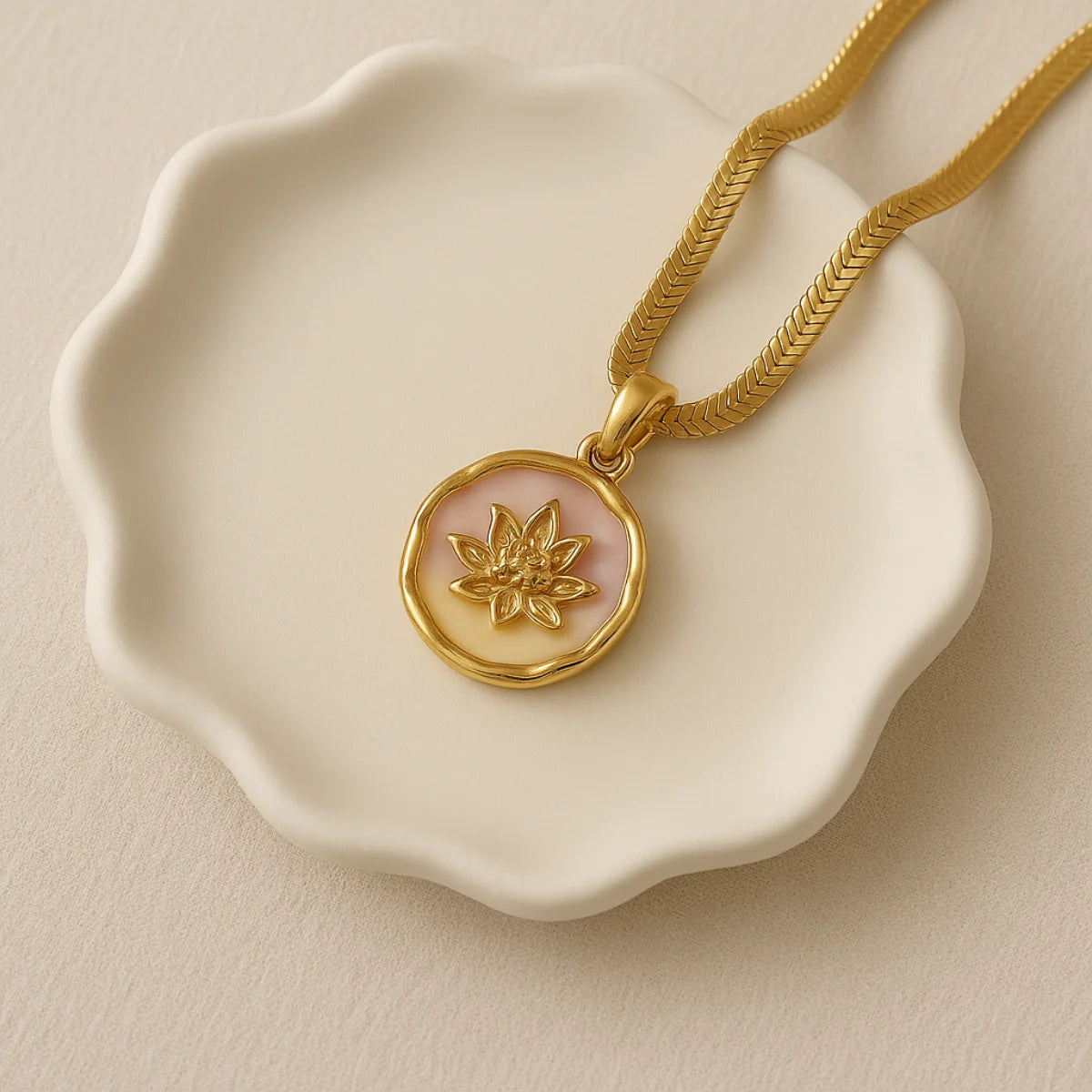 Pink Lotus Necklace
