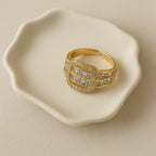 Zircon Buckle Adjustable Ring– 18K Gold Plated