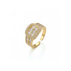 Zircon Buckle Adjustable Ring– 18K Gold Plated