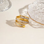 Della Marquise cut Adjustable Ring– 18K Gold Plated