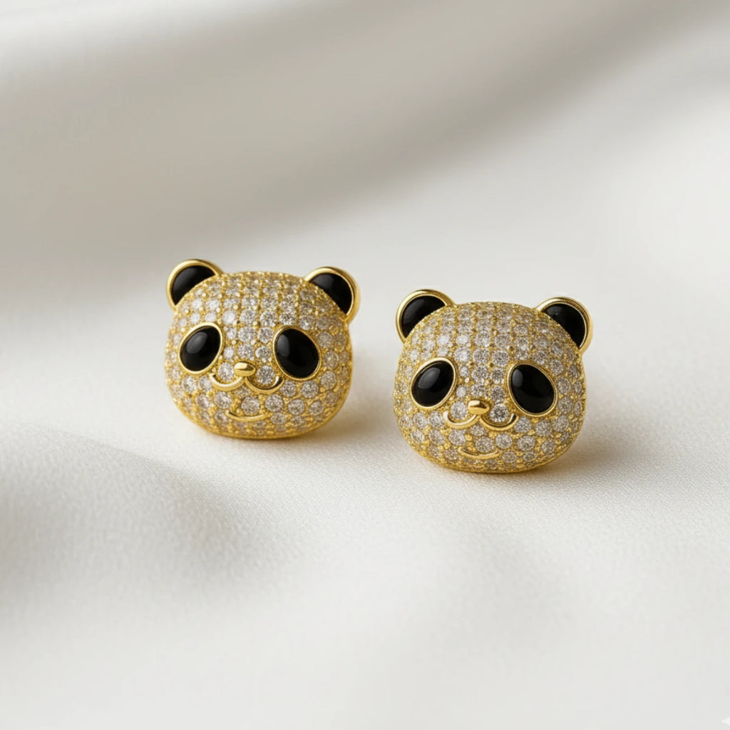 panda earrings image 3 90%