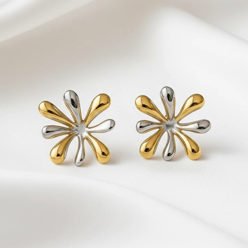 dual tone earrings image 3 85%
