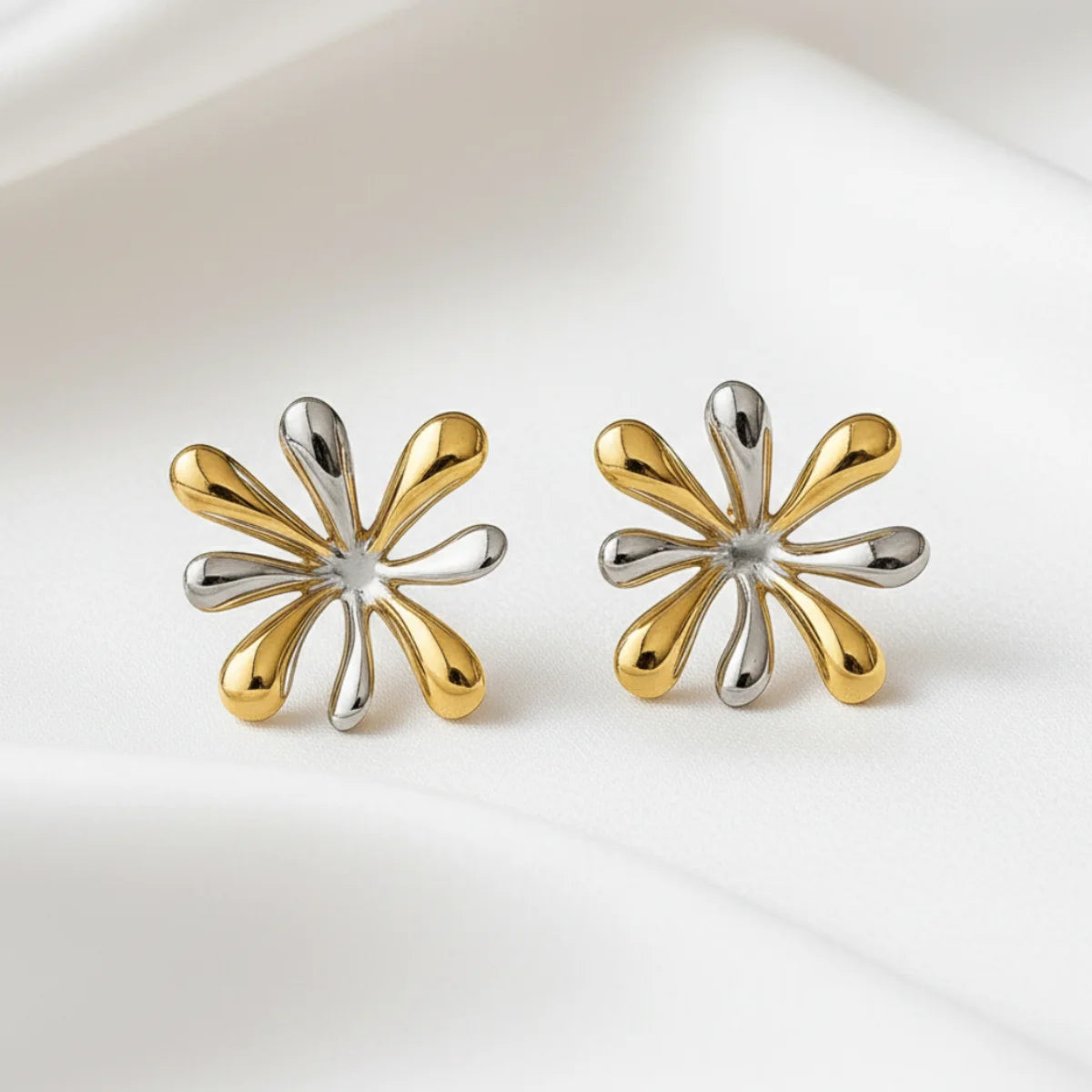 dual tone earrings image 3 85%