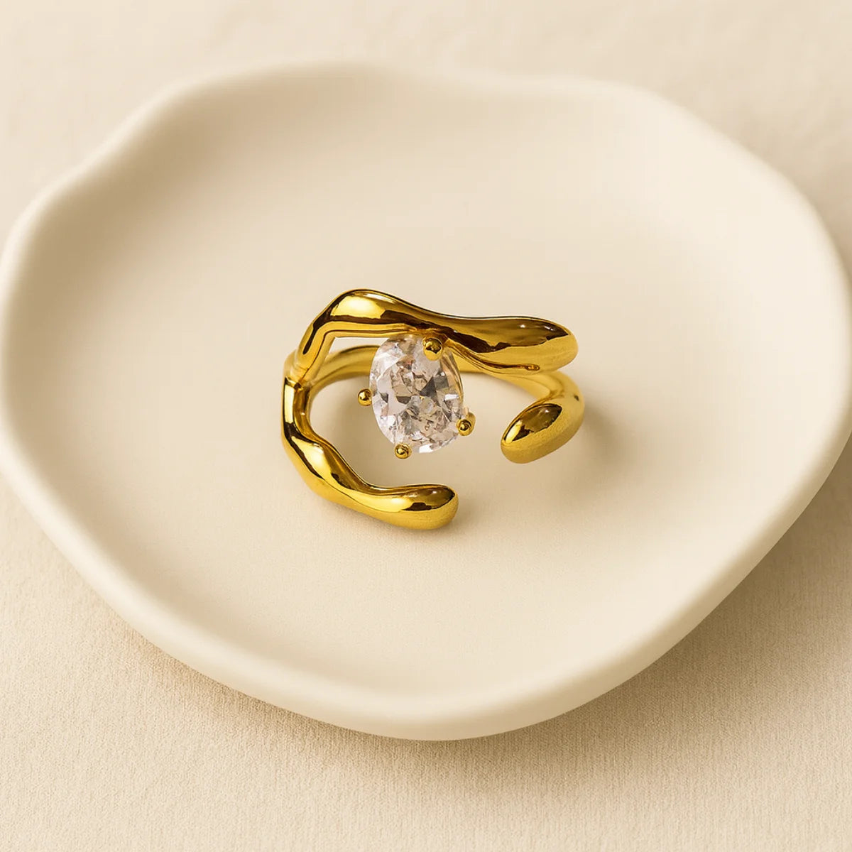 Mia Statement Adjustable Ring– 18K Gold Plated