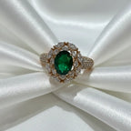 Oval green zircon ring 75%