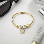 Evil Eye Turtle Charm Bracelet