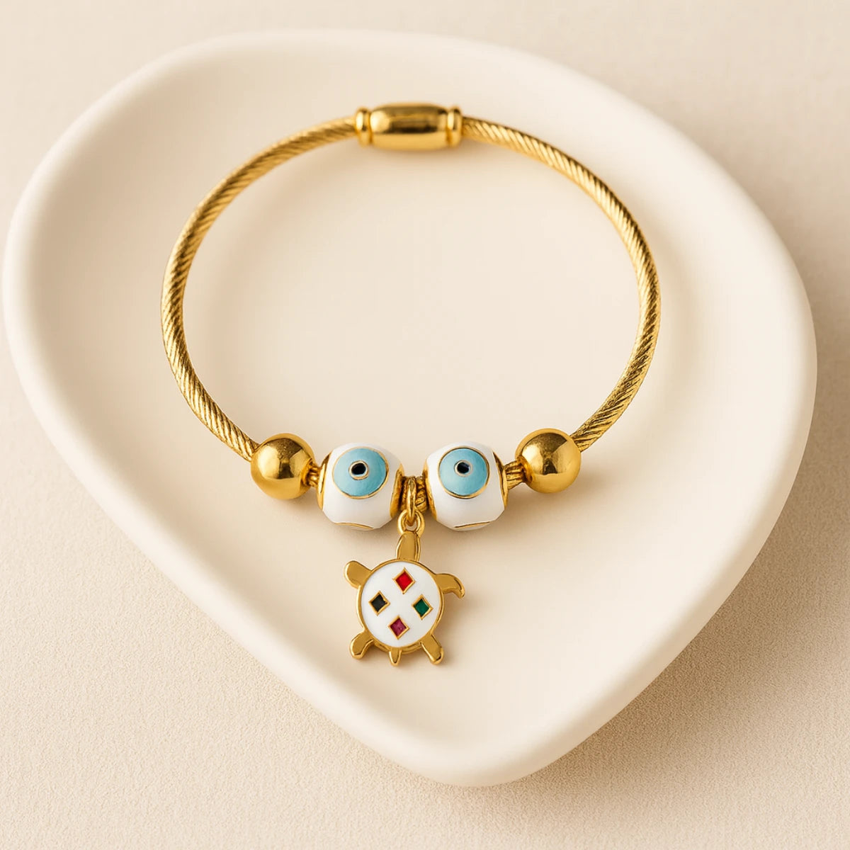 turtle evil eye charm bracelet 90%