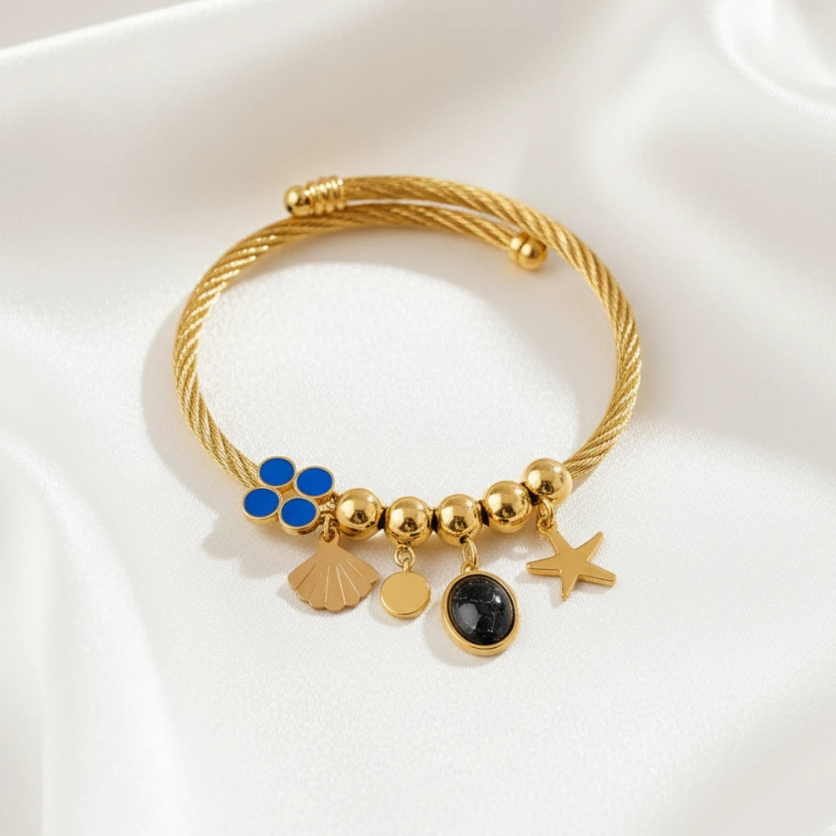 charms with semi precious stone bracelet% 90