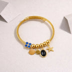 Zelda Luxe Natural Stone Charm Bracelet– 18K Gold Plated