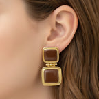 Mocha Brown Earrings Model image 90%