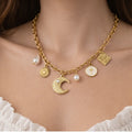 Moon Charm Necklace– 18K Gold Plated