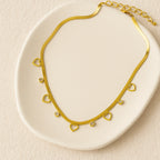 Snake chain hearts necklace 90%