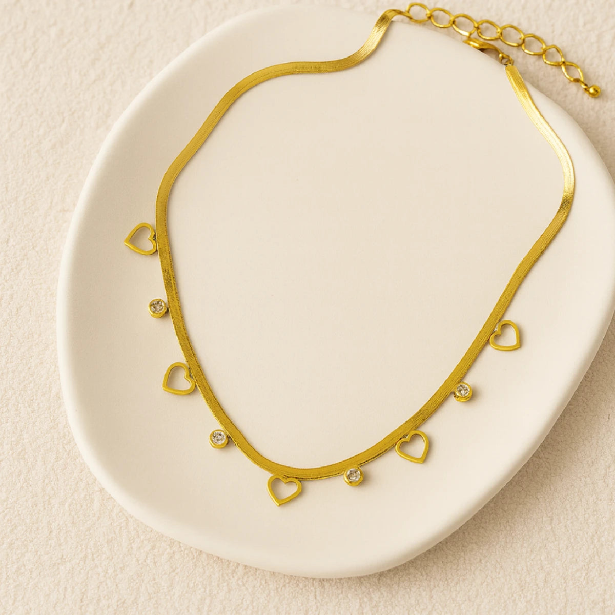 Snake chain hearts necklace 90%