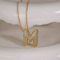 Personalized Initial Zirconia Necklace M