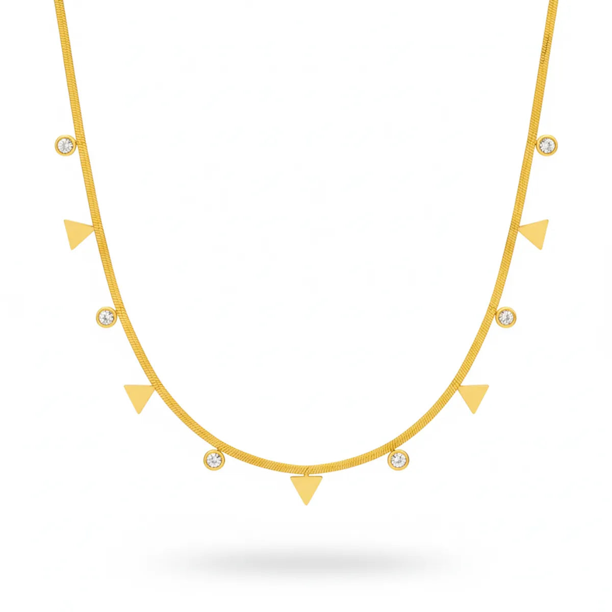 Maya Zircon Studded Necklace – 18K Gold Plated
