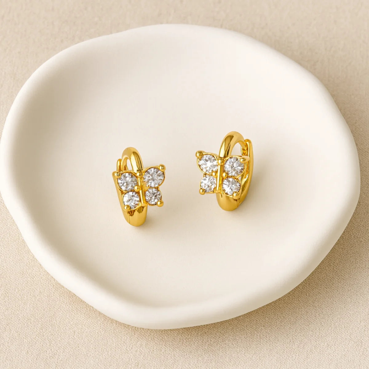 Butterfly Huggie Earrings Image 2 85%