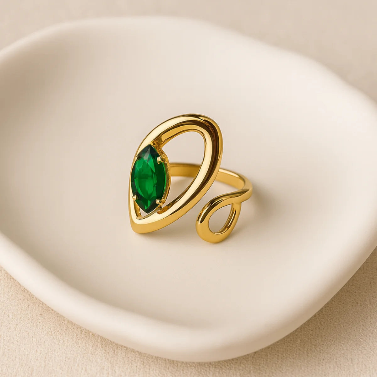 Cove Statement Adjustable Ring– 18K Gold Plated