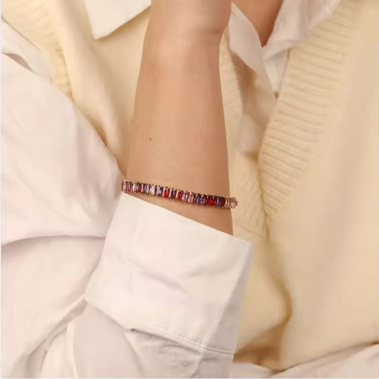 Rainbow Zirconia Tennis Bracelet