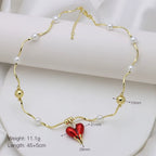 Chunky Red Heart Necklace