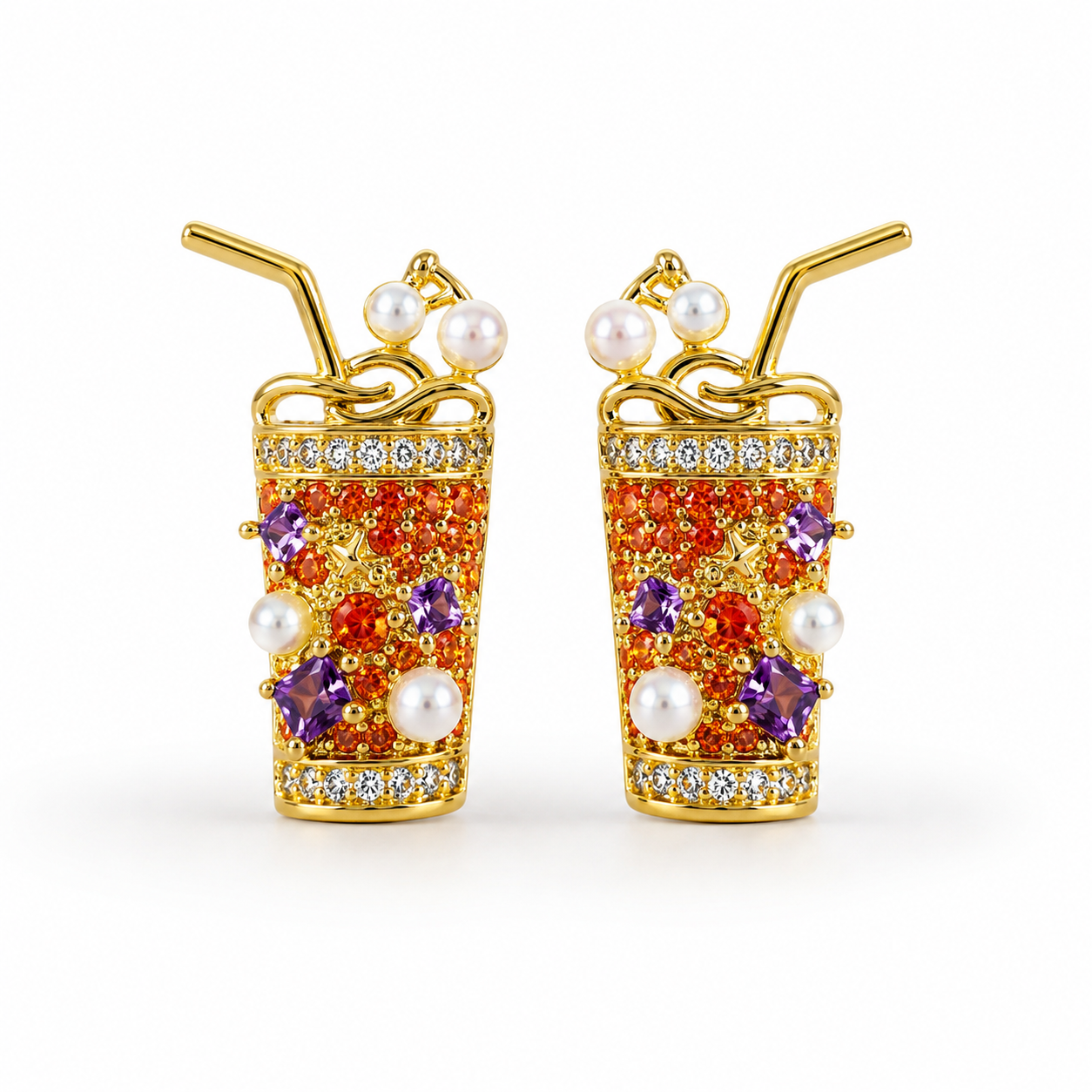 Mocktail Glass Statement Earrings