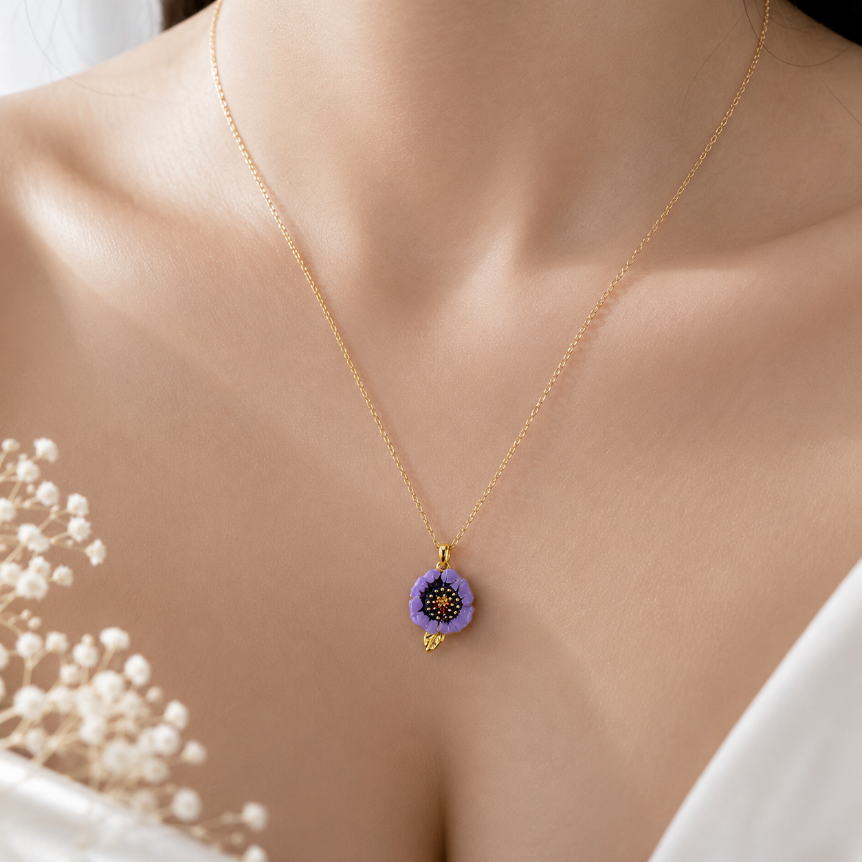 Violet Blossom Necklace