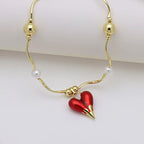 Chunky Red Heart Necklace