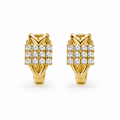 Square Cluster Huggie Earrings