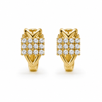 Square Cluster Huggie Earrings