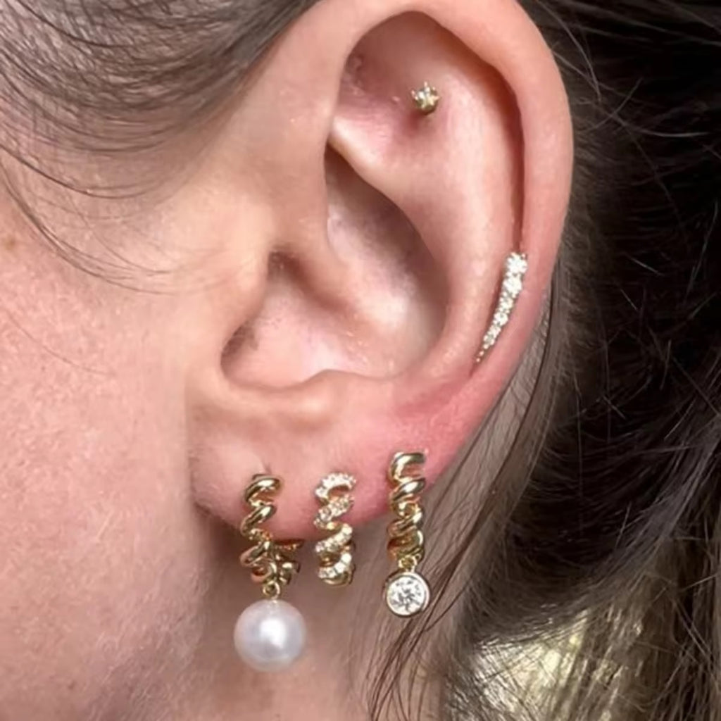 Celeste Twist Huggie Earrings