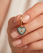 Evil Eye Heart Earrings