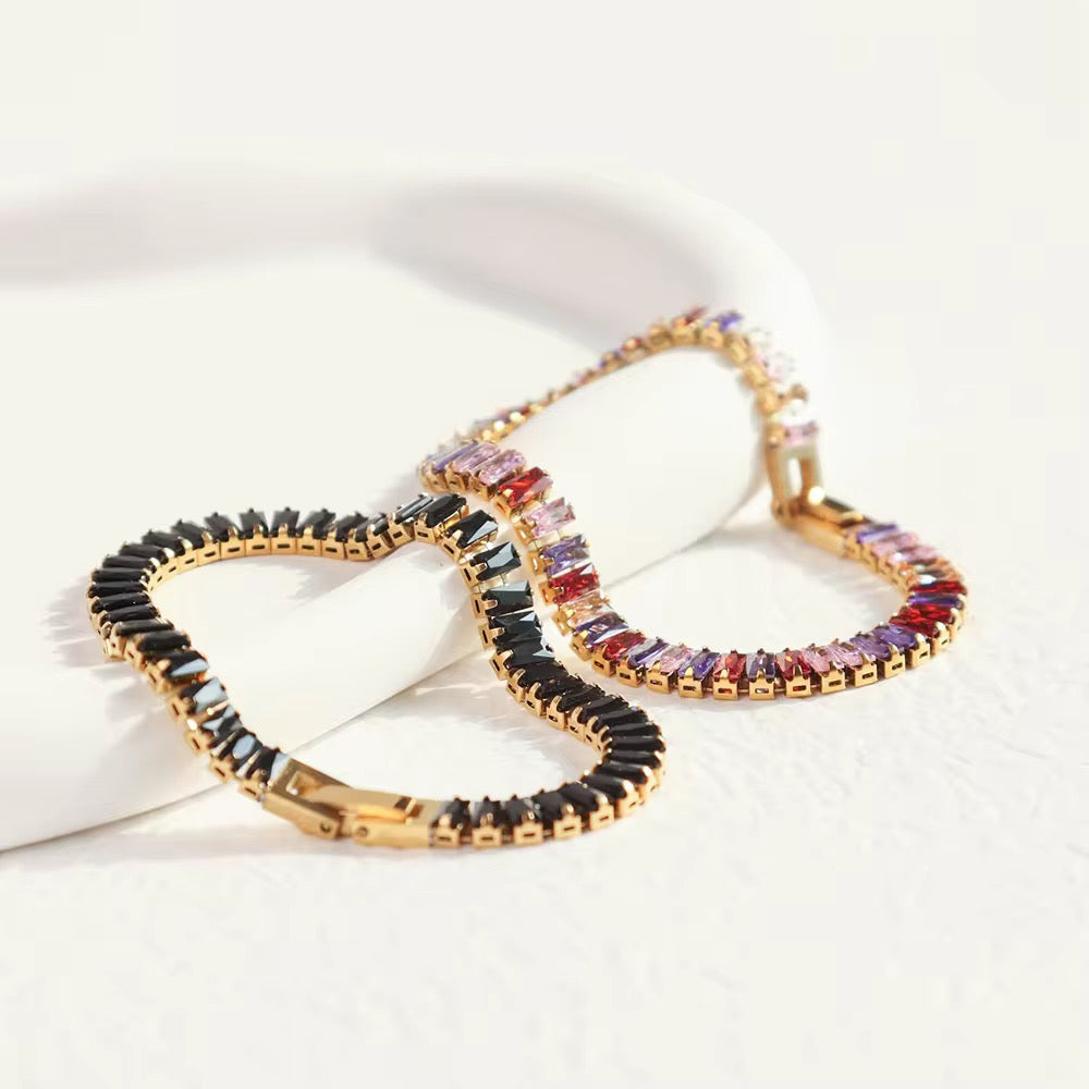 Rainbow Zirconia Tennis Bracelet