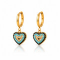 Evil Eye Heart Earrings
