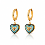 Evil Eye Heart Earrings