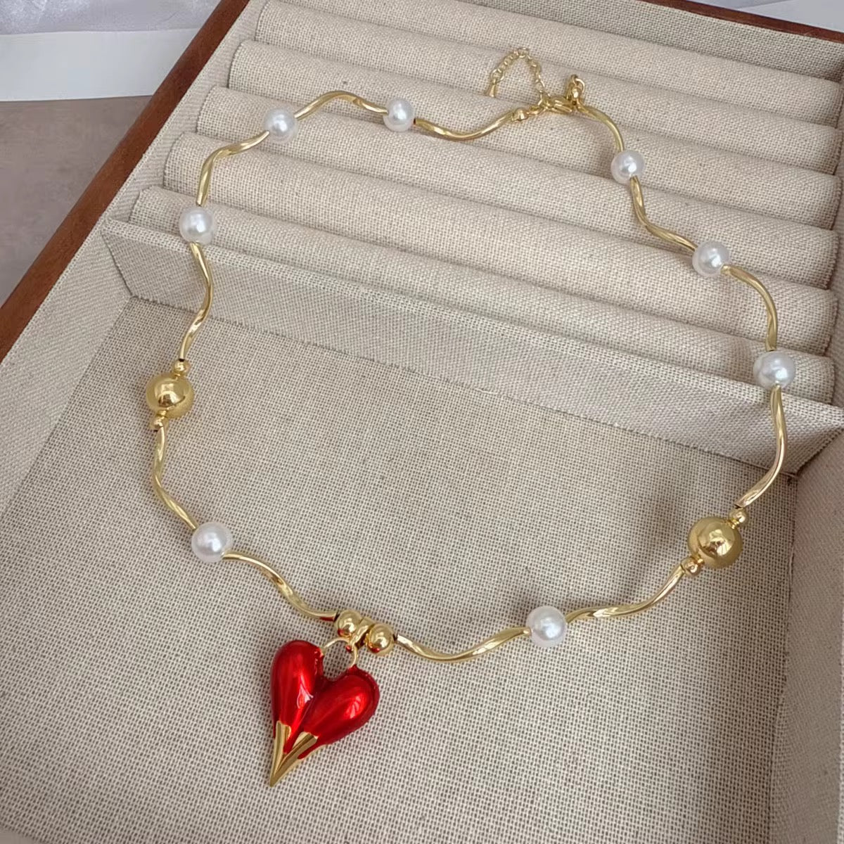 Chunky Red Heart Necklace