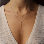 Trio Diamond Lariat Necklace