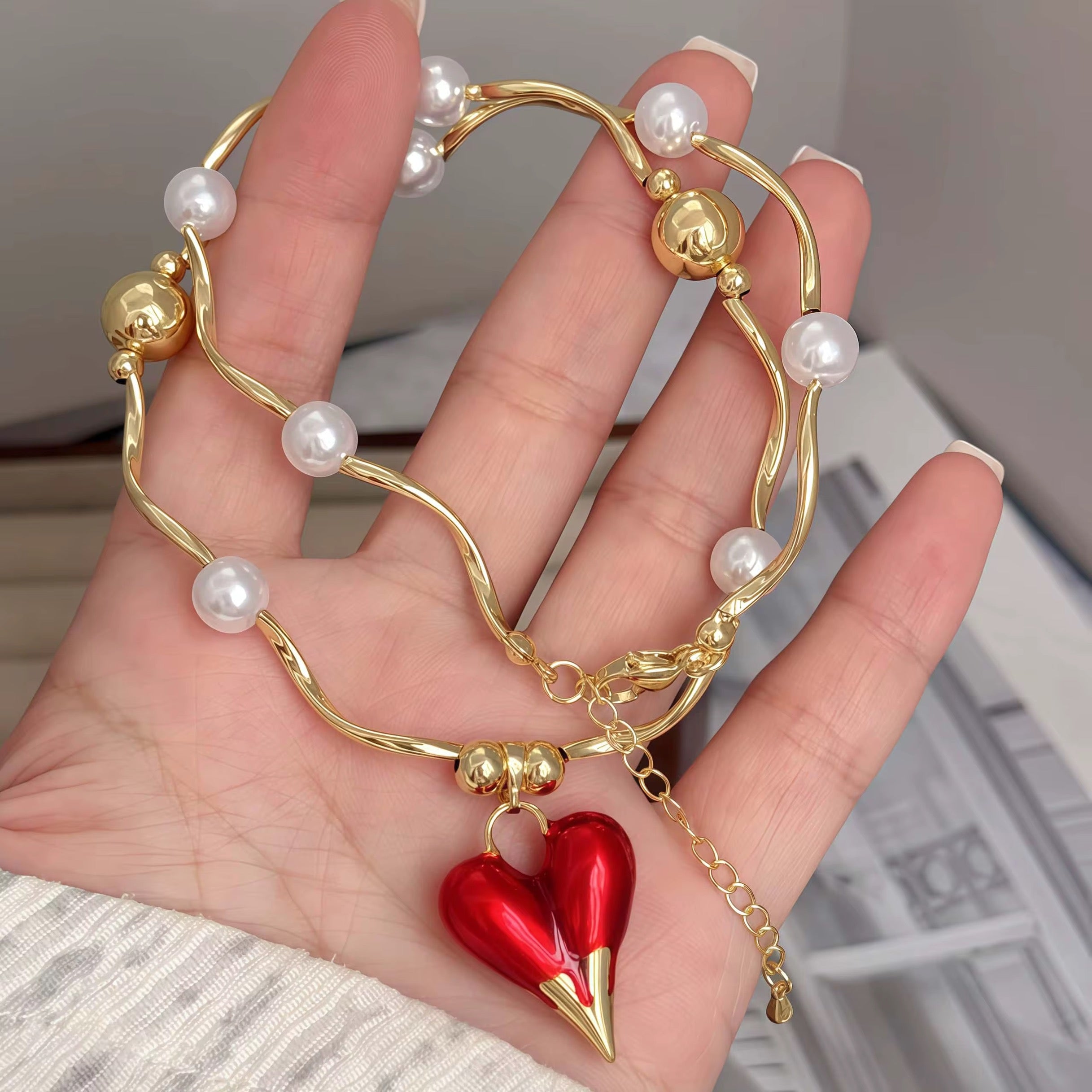 Chunky Red Heart Necklace