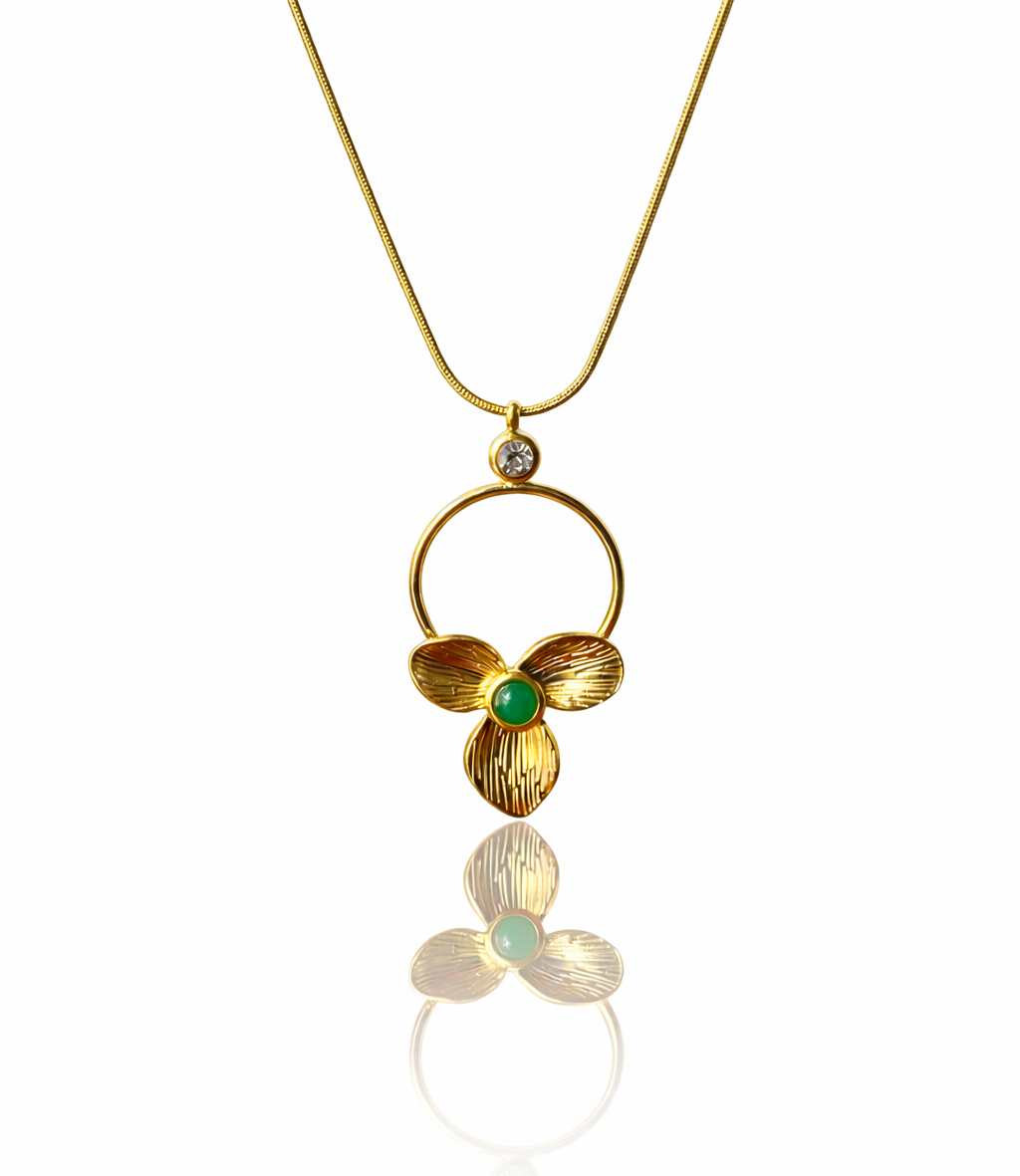 Emerald Petal Necklace