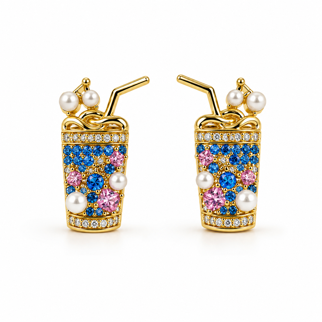 Mocktail Glass Statement Earrings