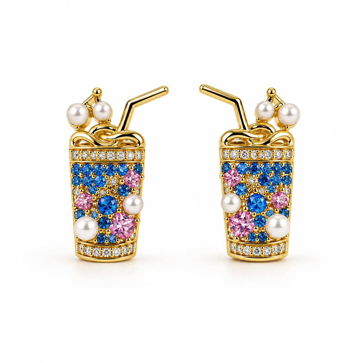 Mocktail Glass Statement Earrings