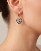Evil Eye Heart Earrings