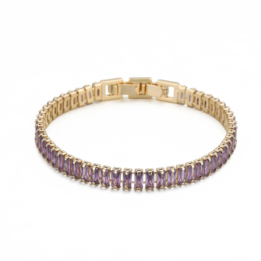 Purple Baguette Tennis Bracelet