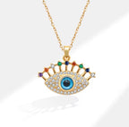 Evil Eye Zircon Studded Necklace