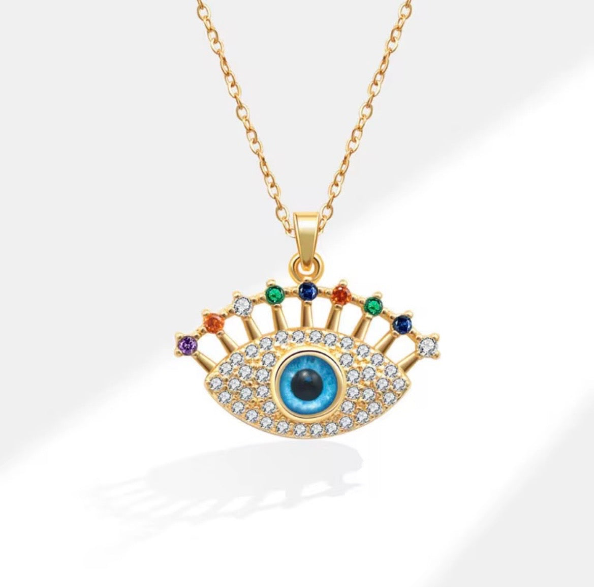 Evil Eye Zircon Studded Necklace