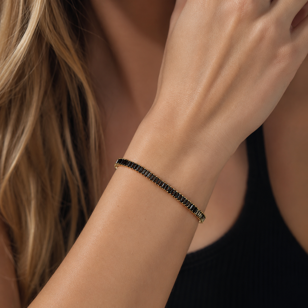 Black Zircon Tennis Bracelet