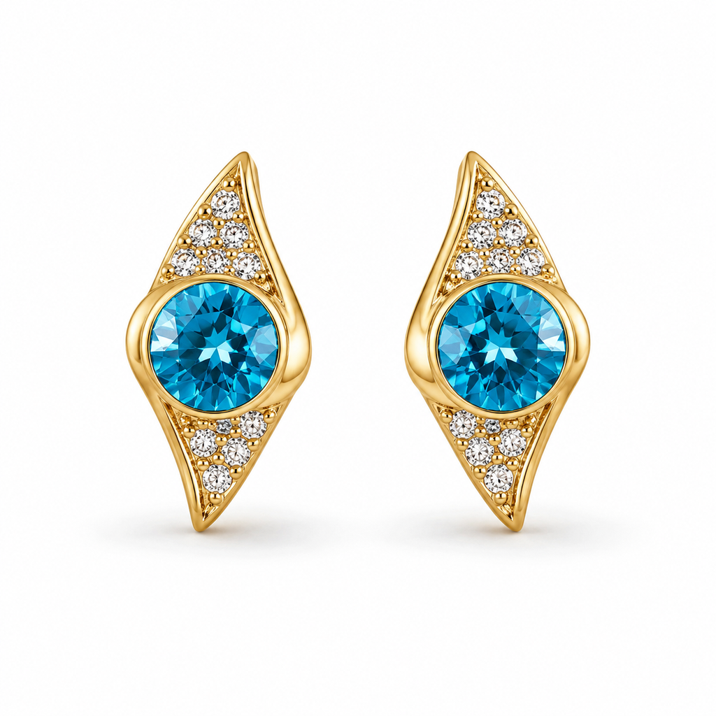 Marquise Halo Stud Earrings