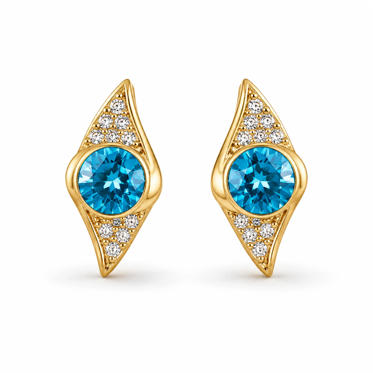 Marquise Halo Stud Earrings
