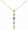 Blue Stone Y Drop Necklace