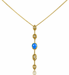 Blue Stone Y Drop Necklace